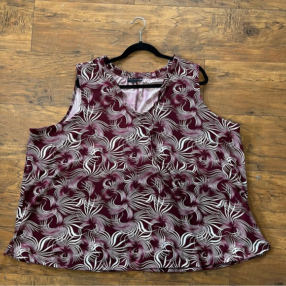 Plus size Wmns blouse bundle of 2 Flowy patterned plaid & sleeveless floral 4xlg - Picture 14 of 16